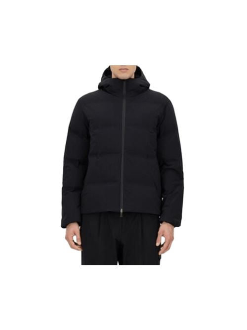 Giaccone da uomo in tessuto tecnico imbottito in piuma, con cappuccio, colore nero HERNO | PI001247U12590SZ9300
